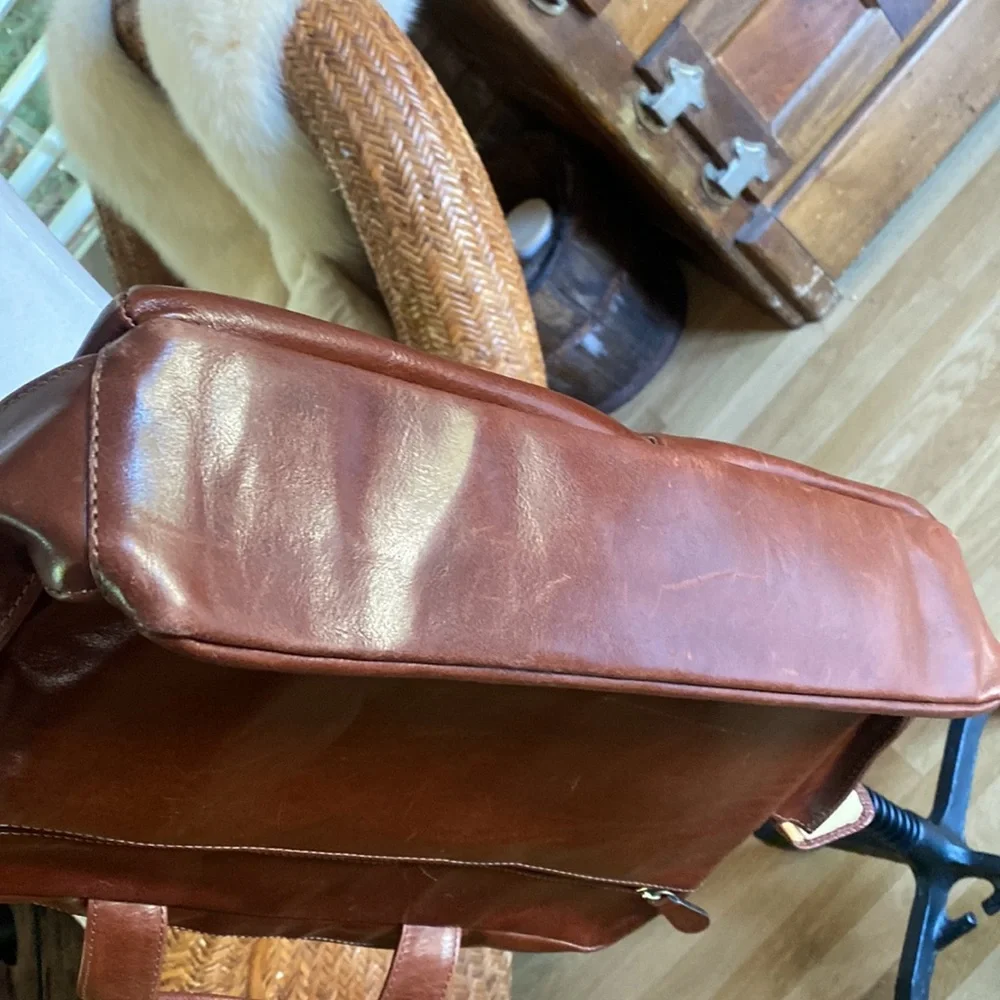 MAXWELL SCOTT LUXURY HANDCRAFTED IN ITALY CHESTNUT TAN MESSENGER BAG SHOULDER